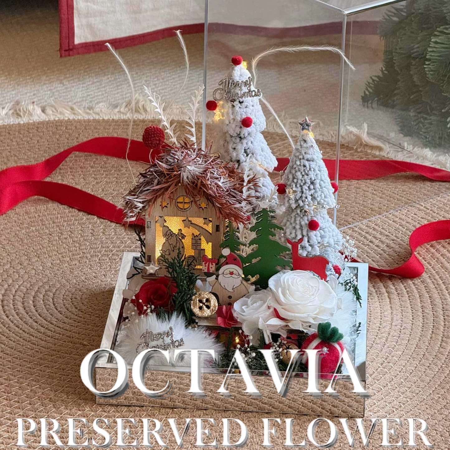 [永生花]-聖誕雪屋