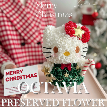Christmas preserved flowers - Hello Kitty