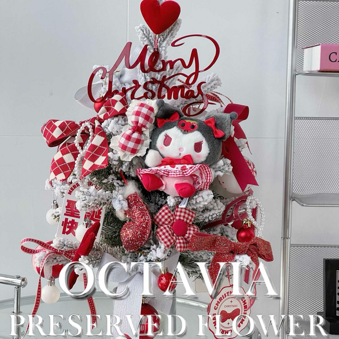 Artificial flower Christmas tree