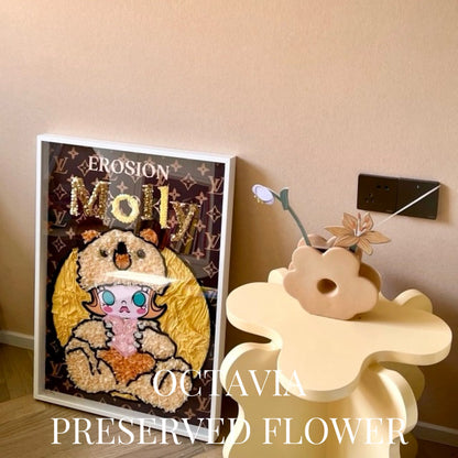 PFN09-Molly永生花畫(奶油黃色小熊) OCTAVIA