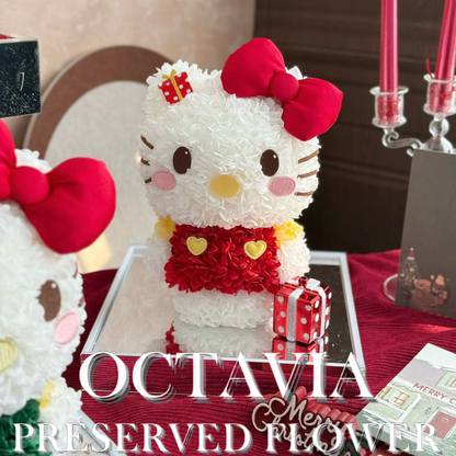 Christmas preserved flowers - Hello Kitty