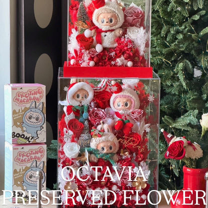 [Preserved Flowers] - Labubu Christmas Fantasy Garden (3 designs in total)