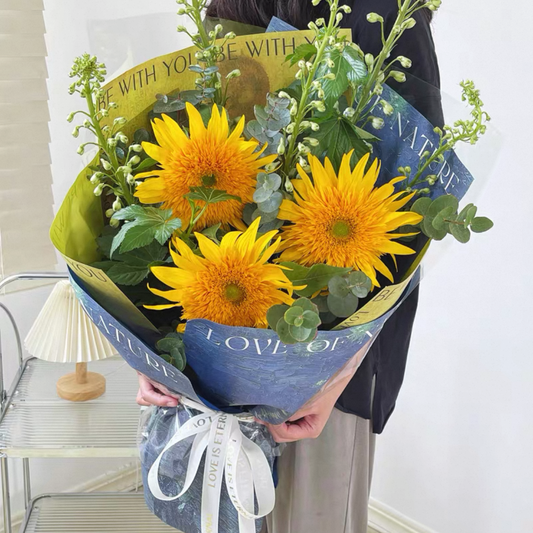 泰迪陽光-向日葵花束