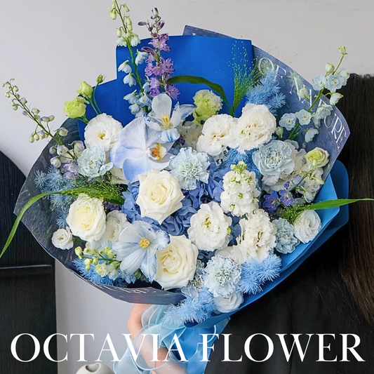 藍白色混搭花束065 OCTAVIA