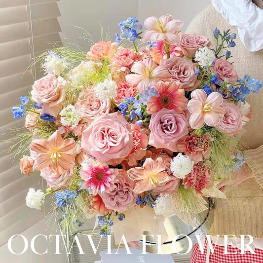 田園油畫風花盒061