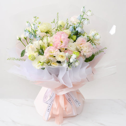 OCTAVIA HK 畢業花束 粉紅洋桔梗 香港花店 即日花束 浪漫粉色系 