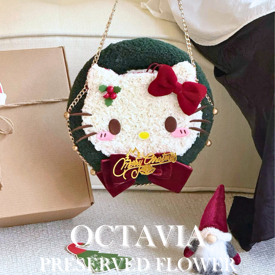 [永生花]-聖誕Hello Kitty花環