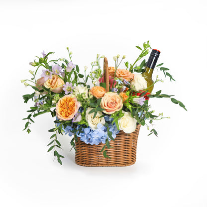 FF56⎪Flower Picnic Basket (With Wine) OCTAVIA