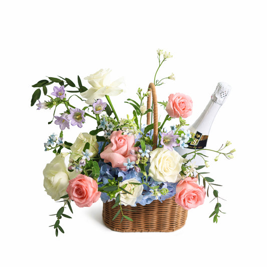FF57⎪Flower Picnic Basket (With Wine)